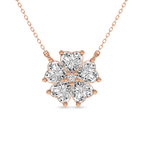 9ct Rose Gold Heart Bloom Lab Diamond Fashion Necklace (1 Ct. Tw.) front image