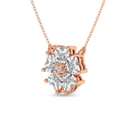 9ct Rose Gold Heart Bloom Lab Diamond Fashion Necklace (1 Ct. Tw.) left