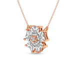 9ct Rose Gold Heart Bloom Lab Diamond Fashion Necklace (1 Ct. Tw.) right