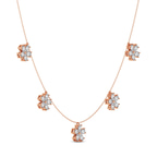 10kt Rose Gold Elara Pear Lab Diamond Fashion Necklace (2 Ct. Tw.) left