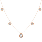 9ct Rose Gold Opaline Pear & Round Lab Diamond Station Fashion Necklace (5 Ct. Tw.) front image