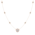 10kt Rose Gold Lumire Halo Lab Diamond Fashion Necklace (3 Ct. Tw.) front image