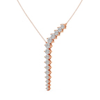 10kt Rose Gold Cascade Lariat Lab Diamond Fashion Necklace (1/2 Ct. Tw.) left