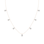 14kt Rose Gold Lace of Love Pear Lab Diamond Station Fashion Necklace (1 Ct. Tw.) front image