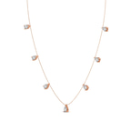 14kt Rose Gold Lace of Love Pear Lab Diamond Station Fashion Necklace (1 Ct. Tw.) left