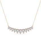 9ct Rose Gold Crescent Graduating Pear Lab Diamond Fashion Necklace (1 Ct. Tw.) front image