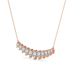 9ct Rose Gold Crescent Graduating Pear Lab Diamond Fashion Necklace (1 Ct. Tw.) left
