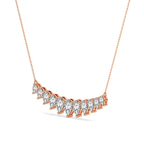 9ct Rose Gold Crescent Graduating Pear Lab Diamond Fashion Necklace (1 Ct. Tw.) right