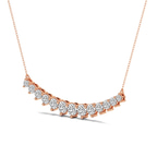 9ct Rose Gold Veil of Venus Graduating Round Lab Diamond Fashion Necklace (1/2 Ct. Tw.) left