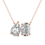 10kt Rose Gold Sweetheart Spark Two Stone Pear and Oval Lab Diamond Fashion Necklace (1 Ct. Tw.) front image