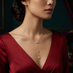 14kt Rose Gold Promise Chain Lariat Lab Diamond Fashion Necklace (1/2 Ct. Tw.) model