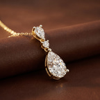 10kt Rose Gold Moonlit Dangle Lab Diamond Fashion Necklace (4 Ct. Tw.) color product image one