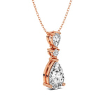 10kt Rose Gold Moonlit Dangle Lab Diamond Fashion Necklace (4 Ct. Tw.) side right image one