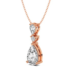 10kt Rose Gold Moonlit Dangle Lab Diamond Fashion Necklace (4 Ct. Tw.) standing product image one