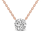 14ct Rose Gold Lluvia Round Lab Diamond Solitaire Necklace (1/2 Ct. Tw.) front image