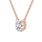 14ct Rose Gold Lluvia Round Lab Diamond Solitaire Necklace (1/2 Ct. Tw.) side right image one