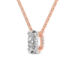 14kt Rose Gold Ethereal Oval Lab Diamond Solitaire Necklace (5 Ct. Tw.) left
