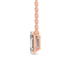 14kt Rose Gold Alma Emerald Lab Diamond Solitaire Necklace (3 Ct. Tw.) right