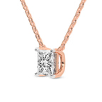 9ct Rose Gold Zenobia Princess Lab Diamond Solitaire Necklace (3 Ct. Tw.) left