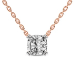 14kt Rose Gold Bianca Cushion Lab Diamond Solitaire Necklace (1/2 Ct. Tw.) front image