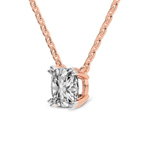 14kt Rose Gold Bianca Cushion Lab Diamond Solitaire Necklace (1/2 Ct. Tw.) left