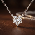 14kt Rose Gold Amalia Heart Lab Diamond Solitaire Necklace (4 Ct. Tw.) color product image two