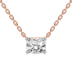 14kt Rose Gold Savannah Radiant Lab Diamond Solitaire Necklace (1 Ct. Tw.) front image