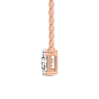 14kt Rose Gold Savannah Radiant Lab Diamond Solitaire Necklace (1 Ct. Tw.) right