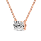 14kt Rose Gold Fernanda Oval Lab Diamond Solitaire Necklace (2 Ct. Tw.) left