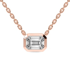 10kt Rose Gold Aubree Emerald Bezel Lab Diamond Solitaire Necklace (2 Ct. Tw.) front image