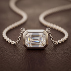 10kt Rose Gold Aubree Emerald Bezel Lab Diamond Solitaire Necklace (2 Ct. Tw.) color product image two
