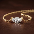 9ct Rose Gold Christina Marquise Lab Diamond Solitaire Necklace (1/2 Ct. Tw.) color product image one