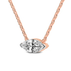 9ct Rose Gold Christina Marquise Lab Diamond Solitaire Necklace (1/2 Ct. Tw.) side right image one