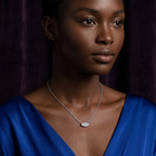 9ct Rose Gold Christina Marquise Lab Diamond Solitaire Necklace (1/2 Ct. Tw.) model image two