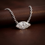 9ct Rose Gold Christina Marquise Lab Diamond Solitaire Necklace (1/2 Ct. Tw.) color product image two
