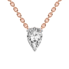 9ct Rose Gold Fiona Pear Lab Diamond Solitaire Necklace (1/2 Ct. Tw.) front image