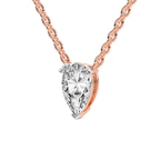 9ct Rose Gold Fiona Pear Lab Diamond Solitaire Necklace (1/2 Ct. Tw.) side right image one
