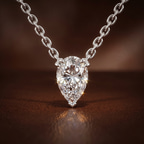 9ct Rose Gold Fiona Pear Lab Diamond Solitaire Necklace (1/2 Ct. Tw.) color product image two