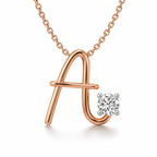 10kt Rose Gold Minimal Lab Diamond Initial A Necklace (1/5 Ct. Tw.) front image