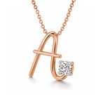 10kt Rose Gold Minimal Lab Diamond Initial A Necklace (1/5 Ct. Tw.) right