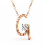 14kt Rose Gold Minimal Lab Diamond Initial G Necklace (1/5 Ct. Tw.) front image
