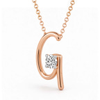 14kt Rose Gold Minimal Lab Diamond Initial G Necklace (1/5 Ct. Tw.) right