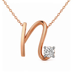 10kt Rose Gold Minimal Lab Diamond Initial N Necklace (1/5 Ct. Tw.) front image