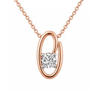 10kt Rose Gold Minimal Lab Diamond Initial O Necklace (1/5 Ct. Tw.) front image