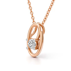 10kt Rose Gold Minimal Lab Diamond Initial O Necklace (1/5 Ct. Tw.) right