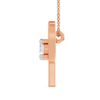 10kt Rose Gold Minimal Lab Diamond Initial P Necklace (1/5 Ct. Tw.) left