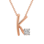 10kt Rose Gold Minimal Lab Diamond Initial K Necklace (1/5 Ct. Tw.) front image