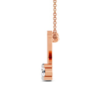 10kt Rose Gold Minimal Lab Diamond Initial K Necklace (1/5 Ct. Tw.) left