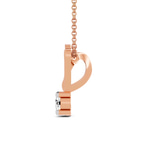 14kt Rose Gold Minimal Lab Diamond Initial M Necklace (1/5 Ct. Tw.) left