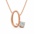 10kt Rose Gold Minimal Lab Diamond Initial Q Necklace (1/5 Ct. Tw.) front image